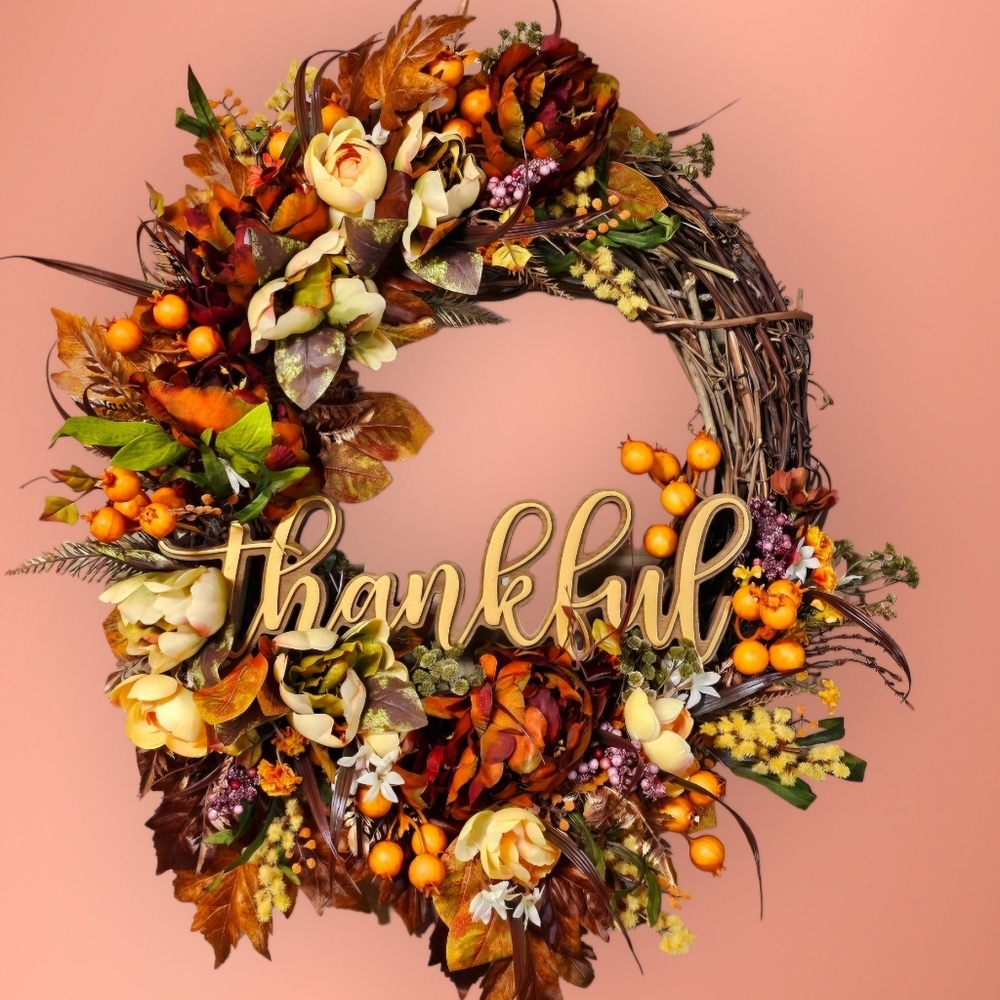 Thankful Fall Floral wreath